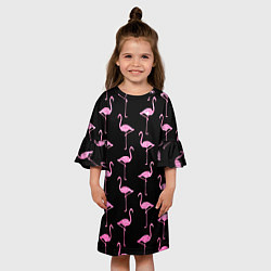 Платье клеш для девочки Фламинго Чёрная, цвет: 3D-принт — фото 2