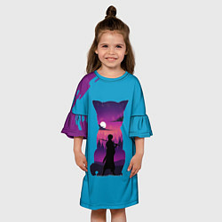 Платье клеш для девочки Gintama Гинтама, цвет: 3D-принт — фото 2