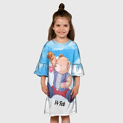 Платье клеш для девочки Bear Love, цвет: 3D-принт — фото 2