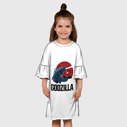 Платье клеш для девочки Годзилла, цвет: 3D-принт — фото 2