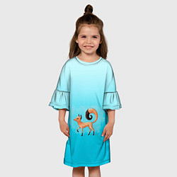 Платье клеш для девочки Гуляющий лисенок, цвет: 3D-принт — фото 2