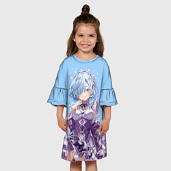 Платье клеш для девочки Re:Zero, Рем, цвет: 3D-принт — фото 2