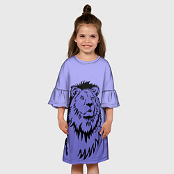 Платье клеш для девочки Царь зверей, цвет: 3D-принт — фото 2