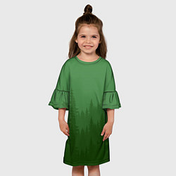 Платье клеш для девочки Зеленый Лес, цвет: 3D-принт — фото 2