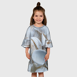 Платье клеш для девочки Ракушки, цвет: 3D-принт — фото 2