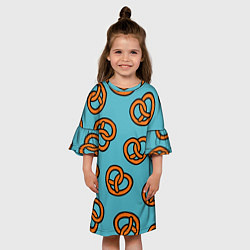 Платье клеш для девочки Крендели, цвет: 3D-принт — фото 2