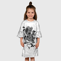 Платье клеш для девочки ДРАКОН DRAGON, цвет: 3D-принт — фото 2