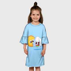 Платье клеш для девочки Ребёнок солнца и дождя, цвет: 3D-принт — фото 2