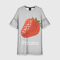 Платье клеш для девочки Strawberry potatoes, цвет: 3D-принт