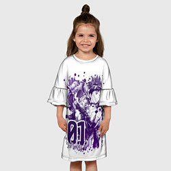 Платье клеш для девочки Евангелион, EVA 01, цвет: 3D-принт — фото 2