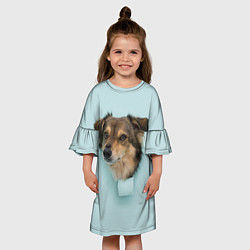 Платье клеш для девочки Собака Dog, цвет: 3D-принт — фото 2
