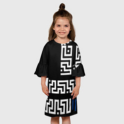 Платье клеш для девочки Геометрический Минимализм, цвет: 3D-принт — фото 2