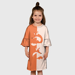 Платье клеш для девочки Лисичка-сестричка, цвет: 3D-принт — фото 2