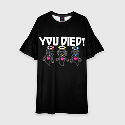 Платье клеш для девочки YOU DIED, цвет: 3D-принт