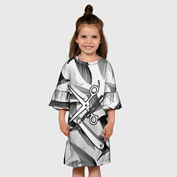 Платье клеш для девочки Барбер, цвет: 3D-принт — фото 2