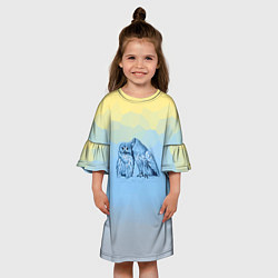 Платье клеш для девочки Совиная нежность, цвет: 3D-принт — фото 2