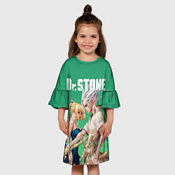 Платье клеш для девочки Dr Stone, цвет: 3D-принт — фото 2