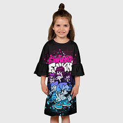 Платье клеш для девочки Friday Night Funkin Neon, цвет: 3D-принт — фото 2