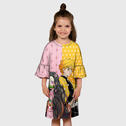 Платье клеш для девочки ЗЕНИЦУ И НЕЗУКА КЛИНОК, цвет: 3D-принт — фото 2