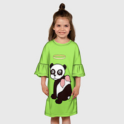 Платье клеш для девочки Святая панда, цвет: 3D-принт — фото 2