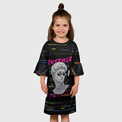 Платье клеш для девочки Glitch Statue, цвет: 3D-принт — фото 2