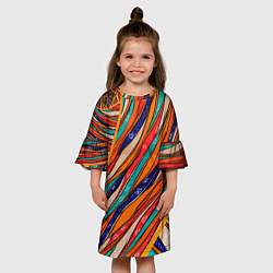 Платье клеш для девочки Абстрактное течение, цвет: 3D-принт — фото 2