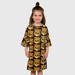 Платье клеш для девочки Кот в сапогах из Шрека, цвет: 3D-принт — фото 2