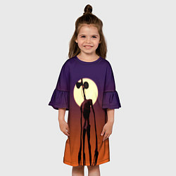 Платье клеш для девочки Сиреноголовый Хоррор Закат цвета 3D-принт — фото 2