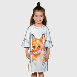 Платье клеш для девочки Лисёнок, цвет: 3D-принт — фото 2