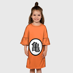 Платье клеш для девочки Сон Гоку знак, цвет: 3D-принт — фото 2