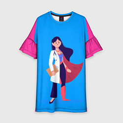 Платье клеш для девочки Медсестра Super Nurse Z, цвет: 3D-принт