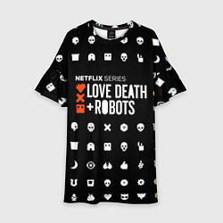 Платье клеш для девочки LOVE DEATH ROBOTS $$$, цвет: 3D-принт