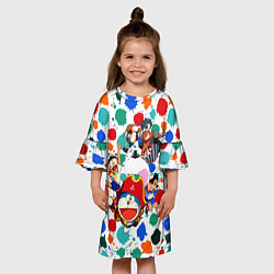 Платье клеш для девочки Дораэмон и компания, цвет: 3D-принт — фото 2