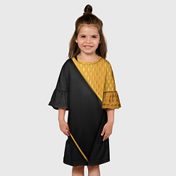 Платье клеш для девочки 3D BLACK & GOLD, цвет: 3D-принт — фото 2