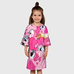 Платье клеш для девочки Pinkie Pie pattern, цвет: 3D-принт — фото 2