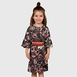 Платье клеш для девочки Binding of Isaac Stickerbomb, цвет: 3D-принт — фото 2