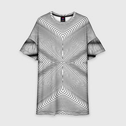 Платье клеш для девочки Линии иллюзия, цвет: 3D-принт