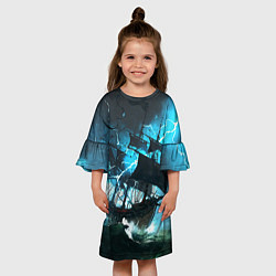 Платье клеш для девочки Летучий голландец, цвет: 3D-принт — фото 2