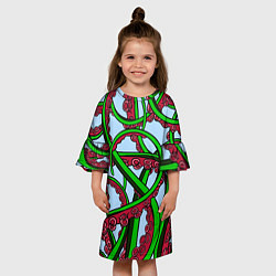 Платье клеш для девочки Кракен Kraken, цвет: 3D-принт — фото 2