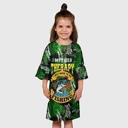 Платье клеш для девочки Трофейная рыбалка на карпа, цвет: 3D-принт — фото 2