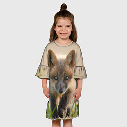 Платье клеш для девочки Лисичка, цвет: 3D-принт — фото 2