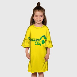 Платье клеш для девочки Футбол и развлечения, цвет: 3D-принт — фото 2