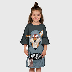 Платье клеш для девочки Furry fox, цвет: 3D-принт — фото 2