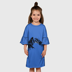 Платье клеш для девочки Тень ворона, цвет: 3D-принт — фото 2
