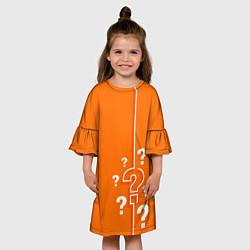 Платье клеш для девочки Знак вопроса, цвет: 3D-принт — фото 2