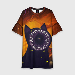Платье клеш для девочки Космический кот Space Cat Z, цвет: 3D-принт