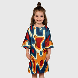 Платье клеш для девочки Пятна краски, цвет: 3D-принт — фото 2