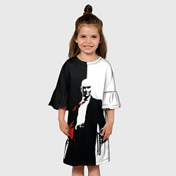 Платье клеш для девочки Hitman BW, цвет: 3D-принт — фото 2