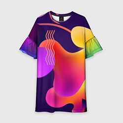 Платье клеш для девочки Rainbow T-Shirt, цвет: 3D-принт