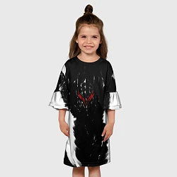 Платье клеш для девочки БЕРСЕРК чб, цвет: 3D-принт — фото 2